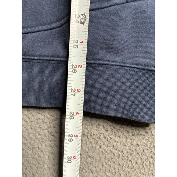 Vtg Nike Hoodie Mens L Navy Blue Y2K Swoosh Embroidered Sweatshirt Silver Tag - Picture 8 of 14